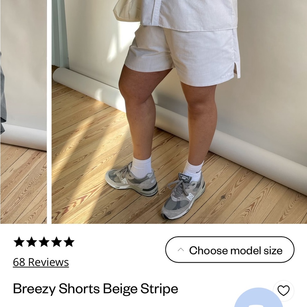 Djerf Avenue Breezy Beige Stripe Shorts
